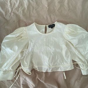 Danielle Bernstein Puff Sleeve Crop Top